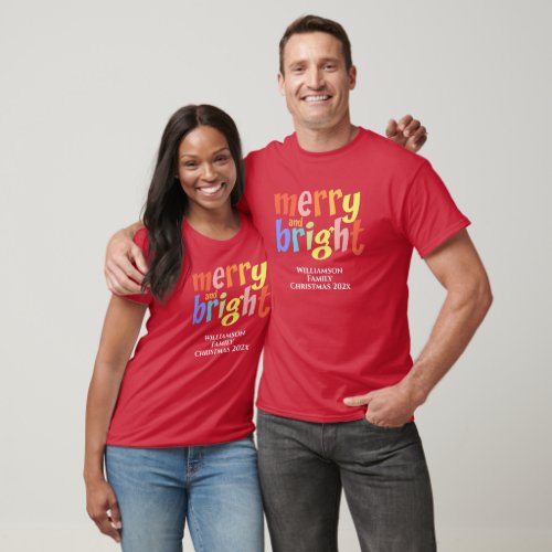 Christmas Merry and Bright Family T_Shirt
