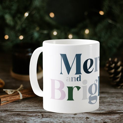Christmas Merry And Bright Font Coffee Mug
