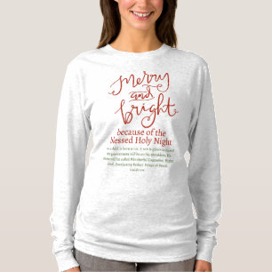 Christmas Merry and Bright Holy Red Green Ash Gray T-Shirt