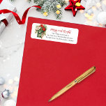 Christmas Merry and Bright Mailbox Floral Monogram Label<br><div class="desc">Beautiful Christmas holiday "Merry and Bright" watercolor monogram mailbox floral bouquet in in red and white with greenery give this botanical return address envelope seal design a look of classically sophisticated elegance that is sure to impress your recipients. Simply add your names and return address.</div>