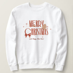 christmas,merry and bright,merry,modern,retro typo sweatshirt