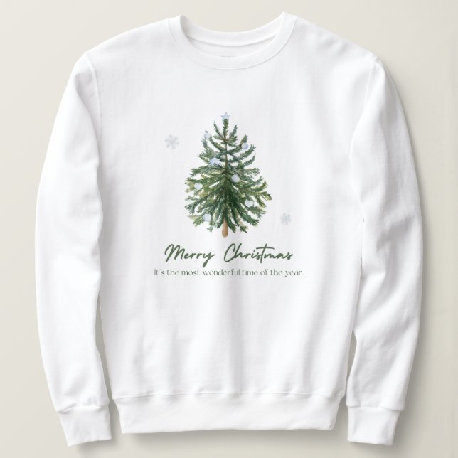 christmas,merry and bright,merry,modern,retro typo sweatshirt (Design Front)
