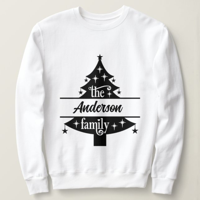 christmas,merry and bright,merry,modern,retro typo sweatshirt (Design Front)