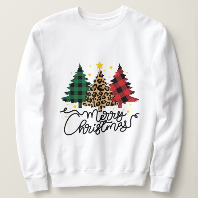 christmas,merry and bright,merry,modern,retro typo sweatshirt (Design Front)