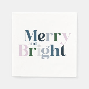 Christmas Merry And Bright Modern Napkins