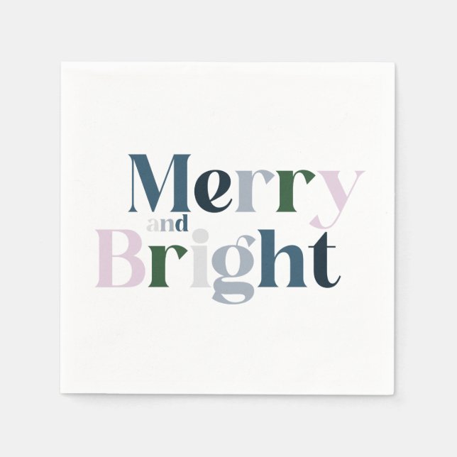 Christmas Merry And Bright Modern Napkins (Front)