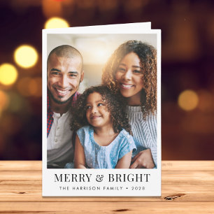 Christmas Merry And Bright Photo Holiday Card