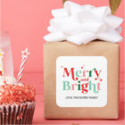 christmas merry and bright pink red gift