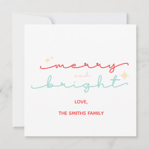 Christmas Merry and Bright pink red Invitation