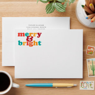 Christmas Merry and Bright Return Address Envelope