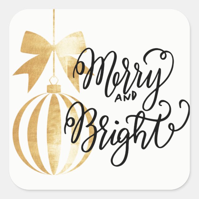 Christmas Merry and Bright  Square Sticker (Front)