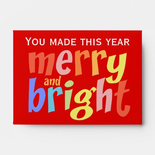 Christmas Merry and Bright Thank You Cash Gift Envelope