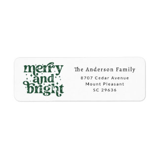 Christmas Merry & Bright Return Address Label