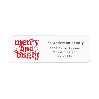 Christmas Merry & Bright Return Address Label