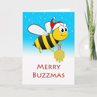 Christmas Merry Buzzmas Bee with Honey Ornament Card