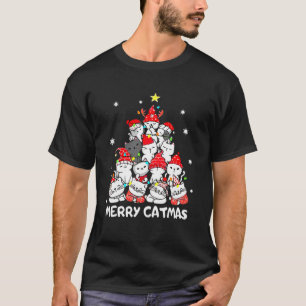 Christmas Merry Catmas Tree Funny Xmas Cat Lover G T-Shirt