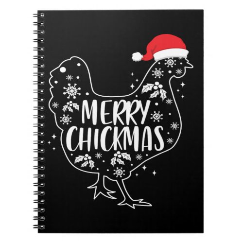 Christmas Merry Chickmas Holiday Funny Chicken Gif Notebook