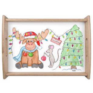 Christmas - Merry Christ-Moose! Serving Tray