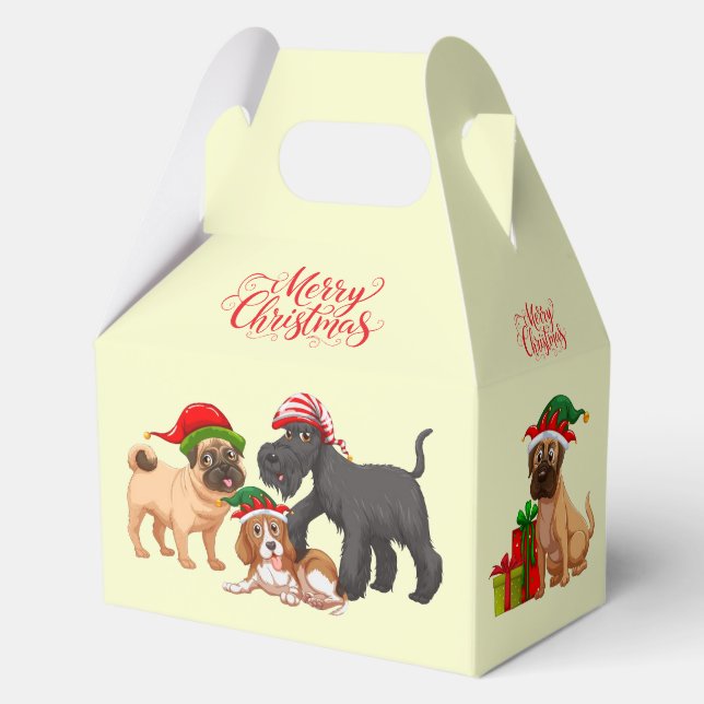 Christmas Merry Christmas Dogs Favor Gift Favor Boxes (Front)