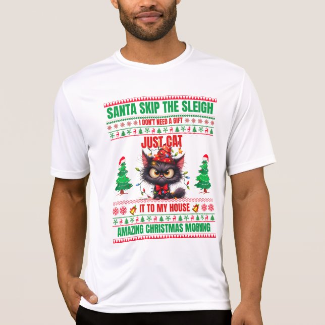 Christmas Merry Christmas For Gift Christmas Cat T-Shirt (Front)