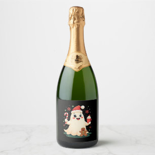 Christmas Merry Christmas For Gift Christmas Ghost Sparkling Wine Label