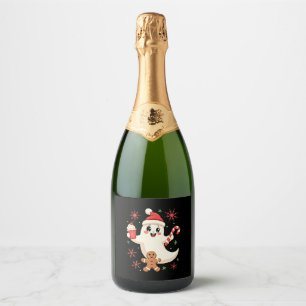 Christmas Merry Christmas For Gift Christmas Ghost Sparkling Wine Label