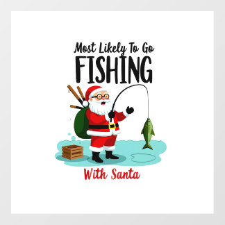 Christmas Merry Christmas For Gift Fishing Santa ( Floor Decals
