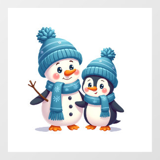 Christmas Merry Christmas For Gift Penguin Snowman Floor Decals