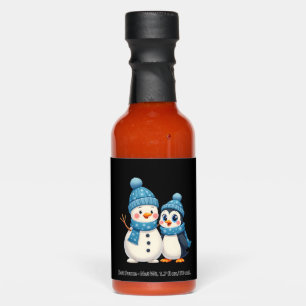 Christmas Merry Christmas For Gift Penguin Snowman Hot Sauces