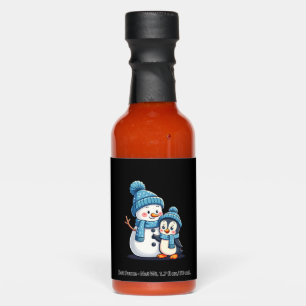 Christmas Merry Christmas For Gift Penguin Snowman Hot Sauces