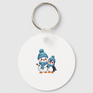 Christmas Merry Christmas For Gift Penguin Snowman Keychain