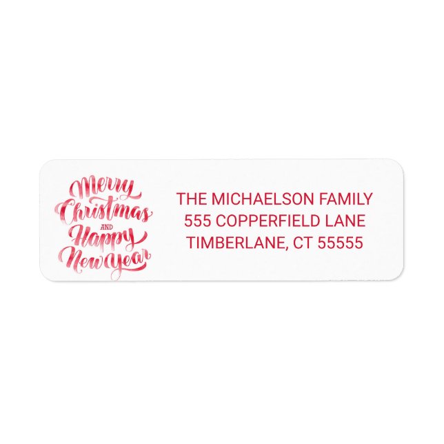 Christmas | Merry Christmas & Happy New Year Label (Front)