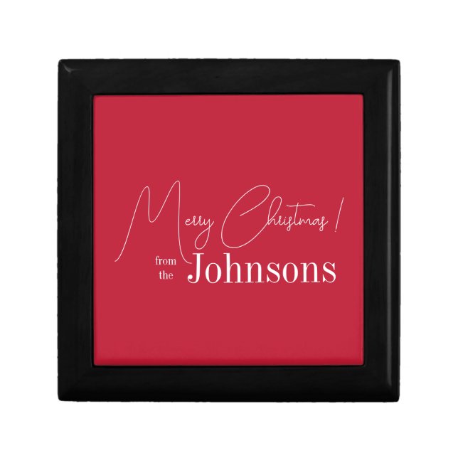 Christmas Merry Christmas Modern Red  Gift Box (Front)
