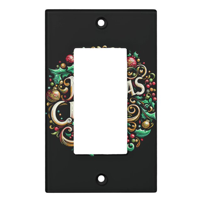 Christmas Merry Christmas Morning Holiday Cute Light Switch Cover (Front)