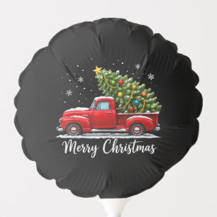 Christmas Merry Christmas Red Truck Tree Men Women Balloon