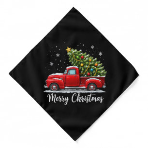 Christmas Merry Christmas Red Truck Tree Men Women Bandana