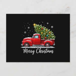 Christmas Merry Christmas Red Truck Tree Men Women Postcard
