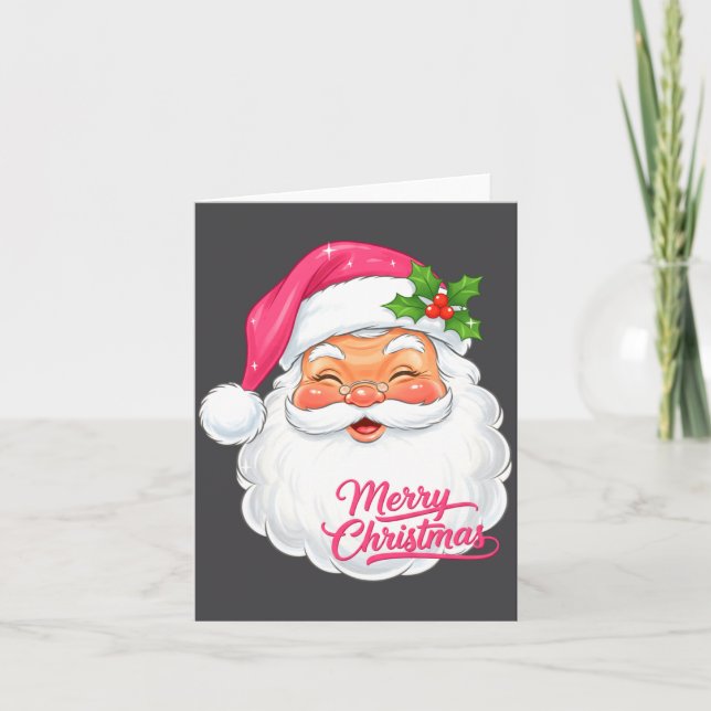 Christmas Merry Christmas Santa Face Jolly Santa C Card (Front)