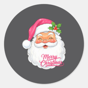Christmas Merry Christmas Santa Face Jolly Santa C Classic Round Sticker