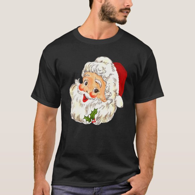 Christmas Merry Christmas Vintage Santa T-Shirt (Front)