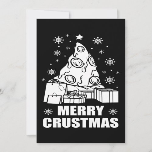 Christmas Merry Crustmas Funny Pizza Lover Gift Holiday Card