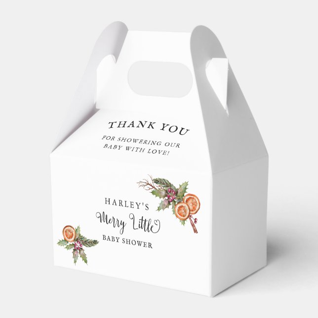 Christmas Merry Little Baby Shower Favor Boxes (Front Side)