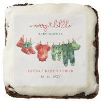 Christmas Merry Little Baby Shower Gender Neutral Brownie