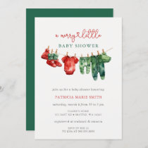 Christmas Merry Little Baby Shower Gender Neutral Invitation