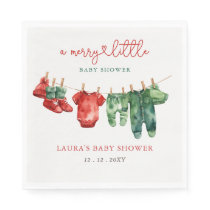 Christmas Merry Little Baby Shower Gender Neutral Napkins