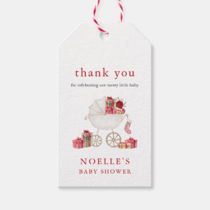 Christmas Merry Little Baby Shower Gift Favor Tags