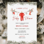 Christmas Merry Little Baby Shower Invitation<br><div class="desc">Get ready to celebrate the most wonderful time of the year with our "Christmas Merry Little Baby Shower Invitation." This elegant and modern design is the perfect way to invite your loved ones to a heartwarming and gender-neutral baby shower. The classic Christmas tree motif adds a touch of holiday spirit...</div>
