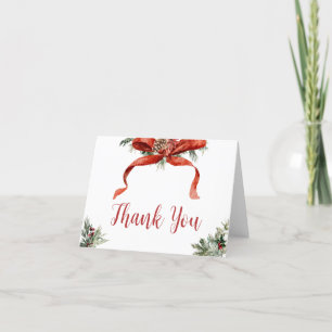 Christmas Merry Little Baby Shower Letterpress Thank You Card