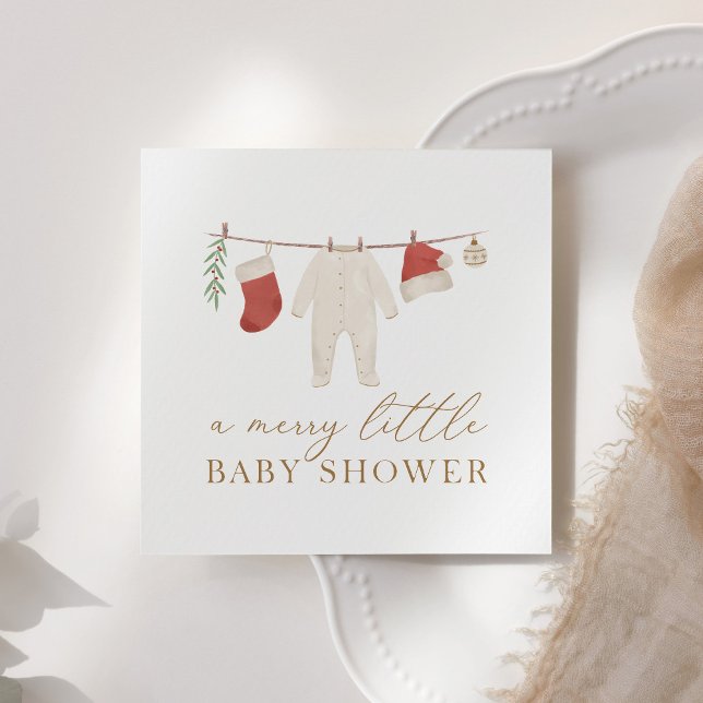 Christmas Merry Little Baby Shower Napkins (Creator Uploaded)