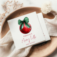 Christmas Merry Little Baby Shower Paper Napkin